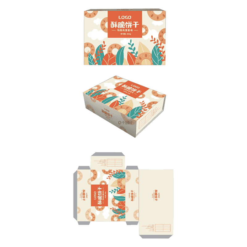 Hullámpapír keksz csomagolódobozok