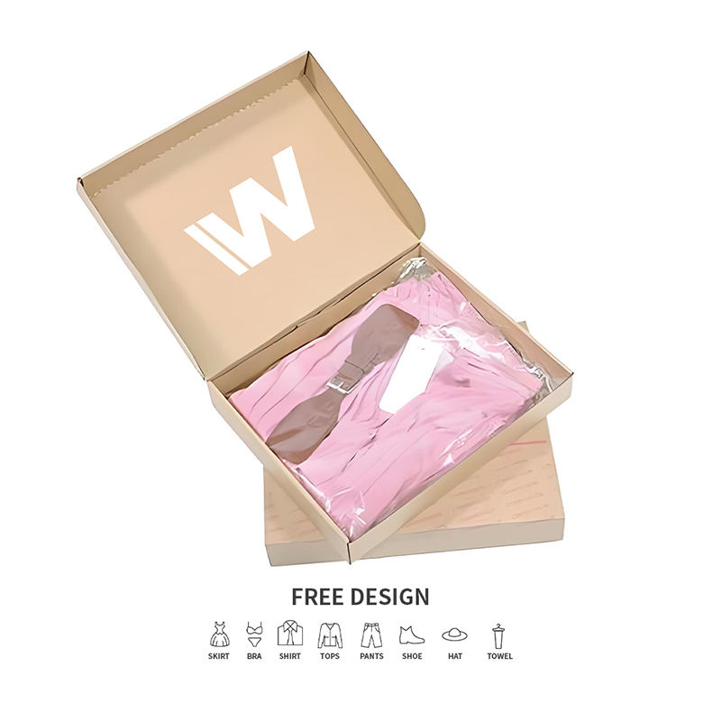 Barna egyszerű hullámkarton ruházati csomagolódobozok