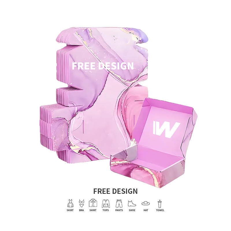 Lila márvány hullámos ruházati csomagolódobozok