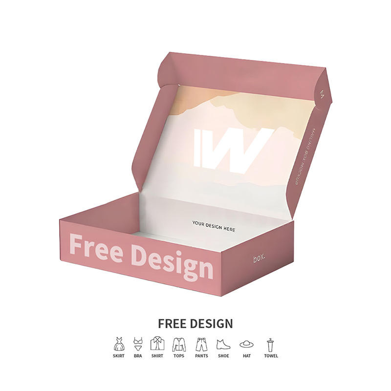 Puha rózsaszín hullámos ruházati csomagolódobozok