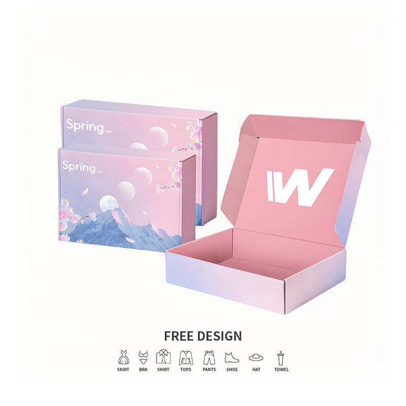 Pasztell színátmenetű hullámos ruhacsomagoló dobozok