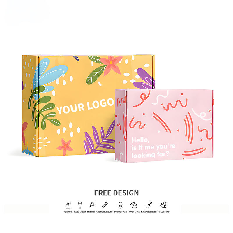 Színes természet hullámos kozmetikai csomagolódobozok