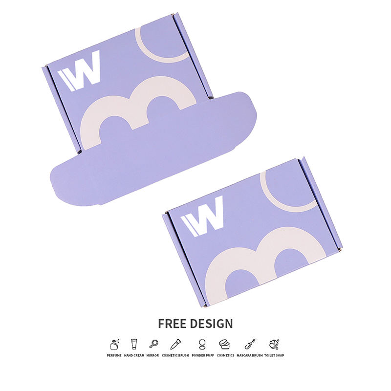 Levendula lila hullámos kozmetikai csomagolódobozok